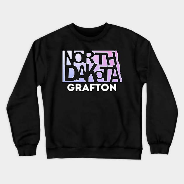 Grafton North Dakota state outline Crewneck Sweatshirt by Kelowna USA